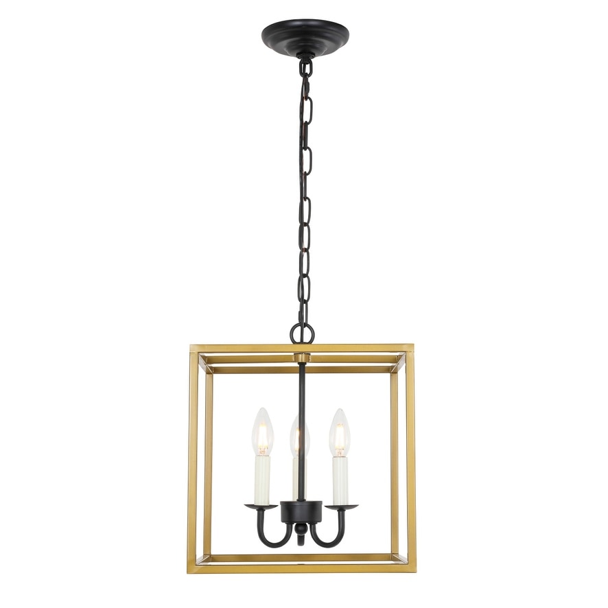 Ivy Terrace Bette Black And Gold Metal 12 Inch 3 Light Pendant