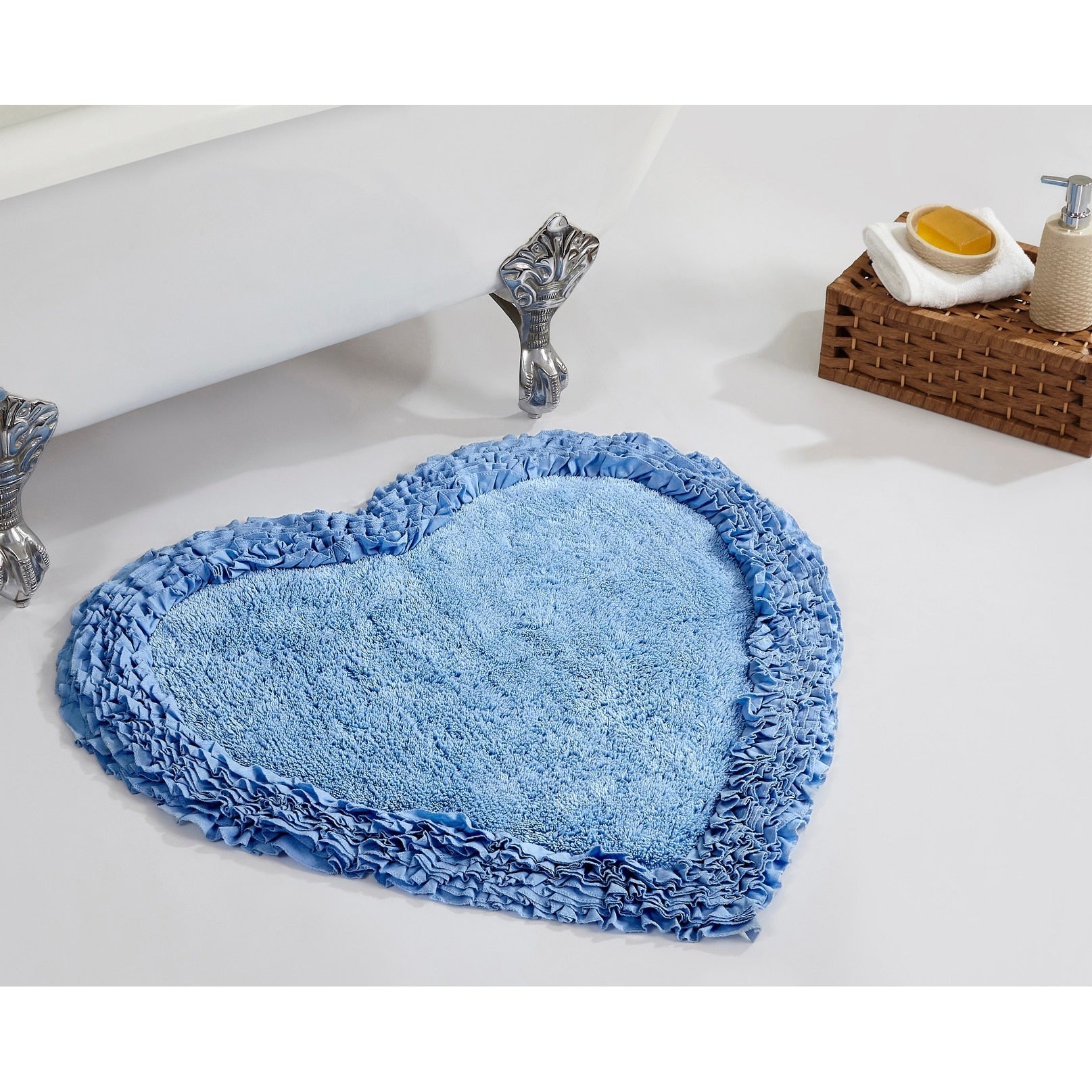 Better Trends Shaggy Border Collection 100 Cotton Tufted Bath Mat Rug