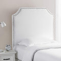 Bevel Tacked Plush College Headboard White
