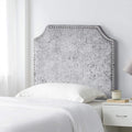 Bevel Tacked Plush College Headboard With Legs Velvet Crush