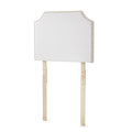 Bevel Tacked Plush Left Outlet Headboard With Legs White With Gold Rivets