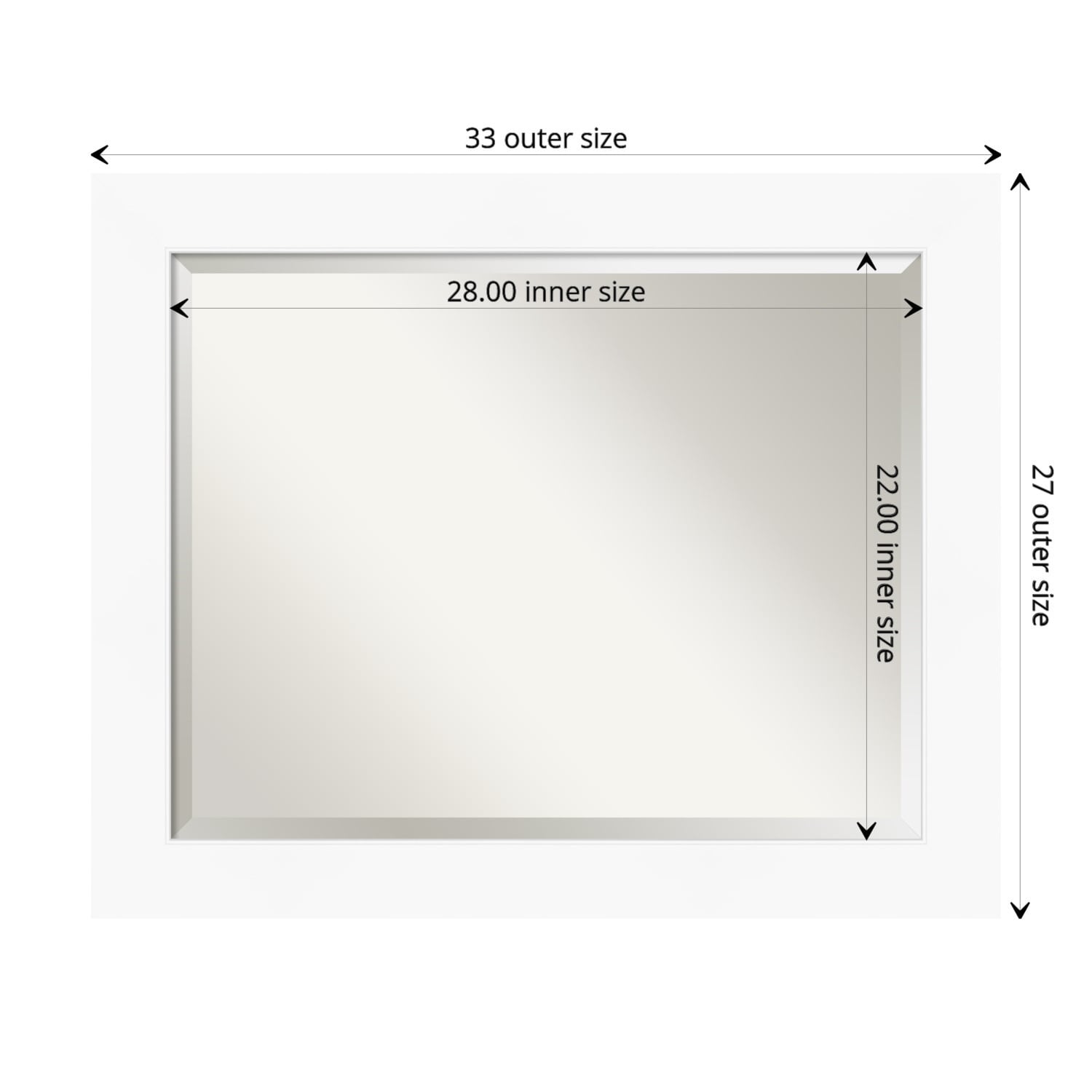 Cabinet White Bathroom Vanity Wall Mirror