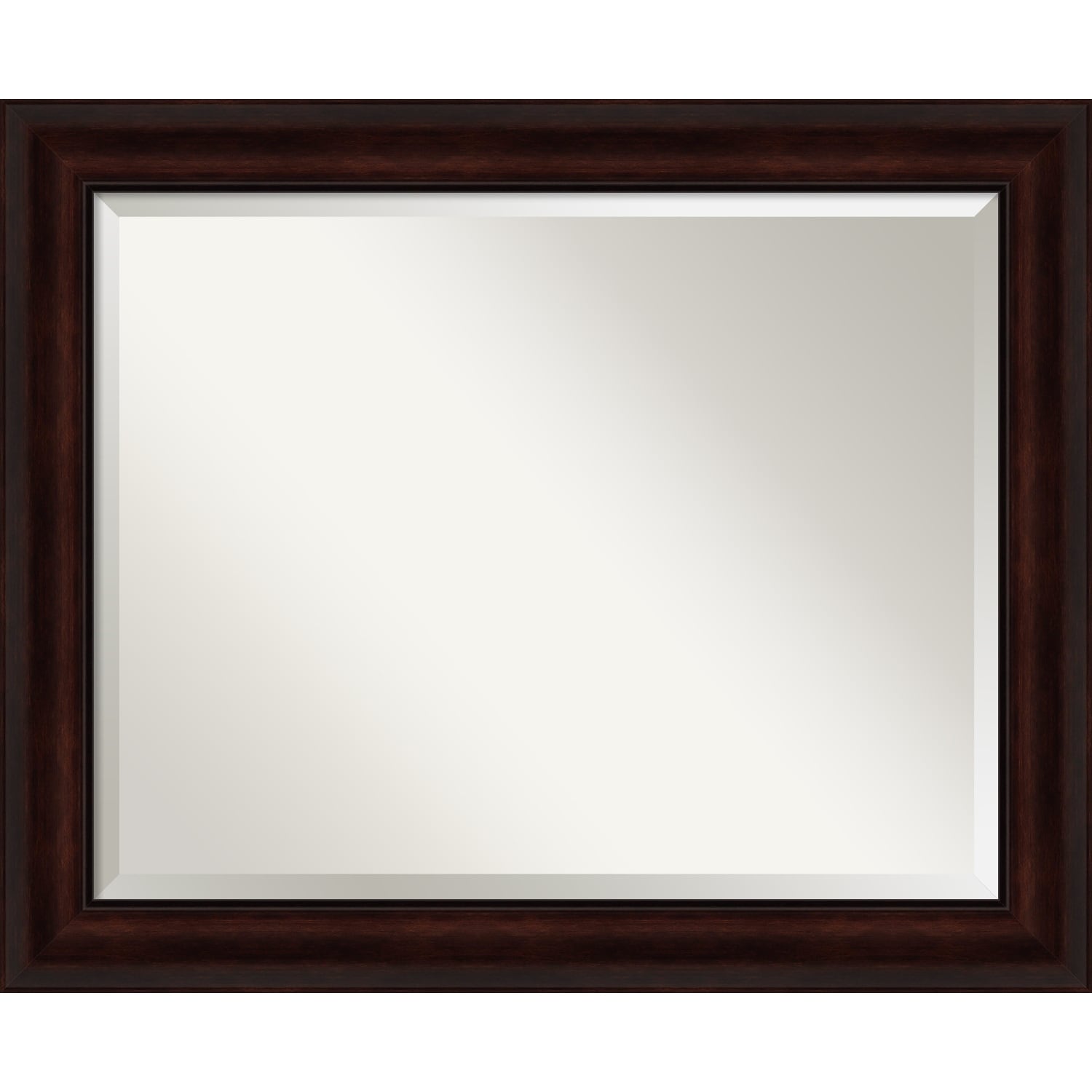 Beveled Bathroom Wall Mirror Coffee Bean Brown Frame