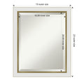 Porch Den Katherine White Gold Narrow Bathroom Vanity Wall Mirror