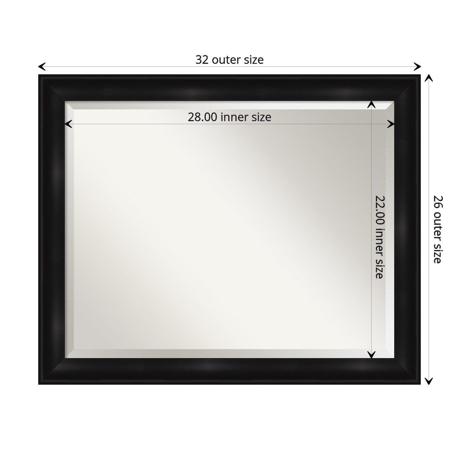Grand Black Narrow Bathroom Vanity Wall Mirror