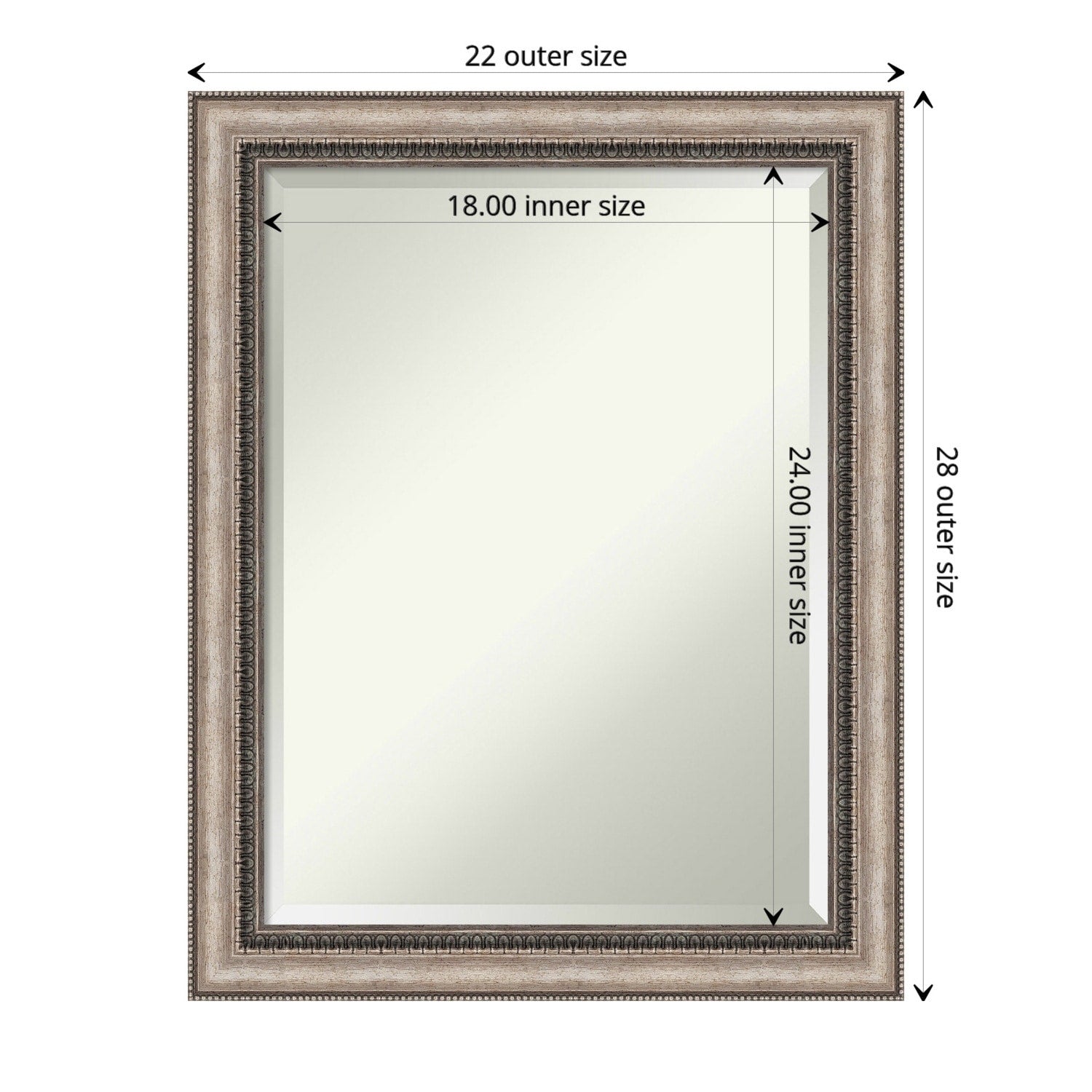 Lyla Ornate Silver Framed Bathroom Vanity Wall Mirror