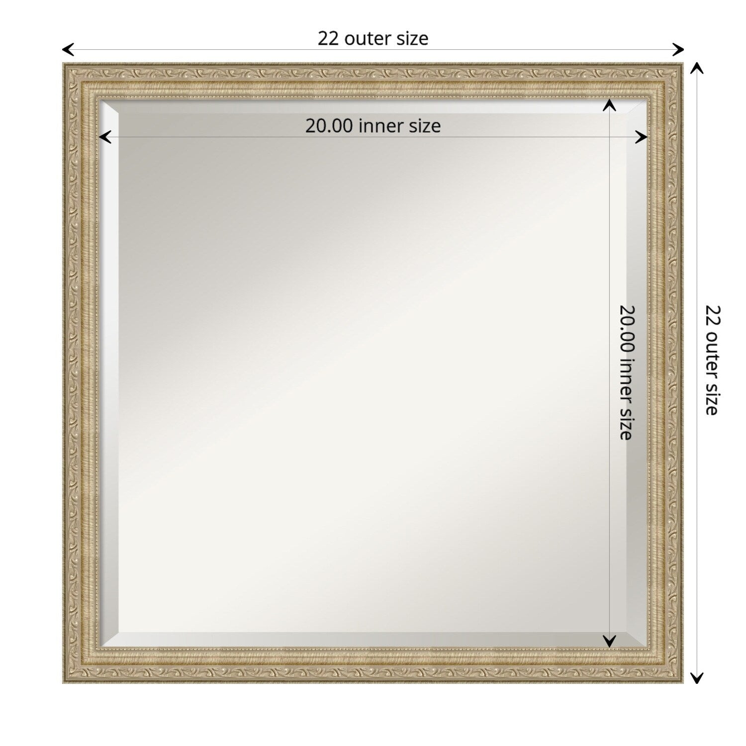 Paris Champagne Framed Bathroom Vanity Wall Mirror