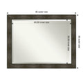 Beveled Bathroom Wall Mirror Rail Rustic Char Frame