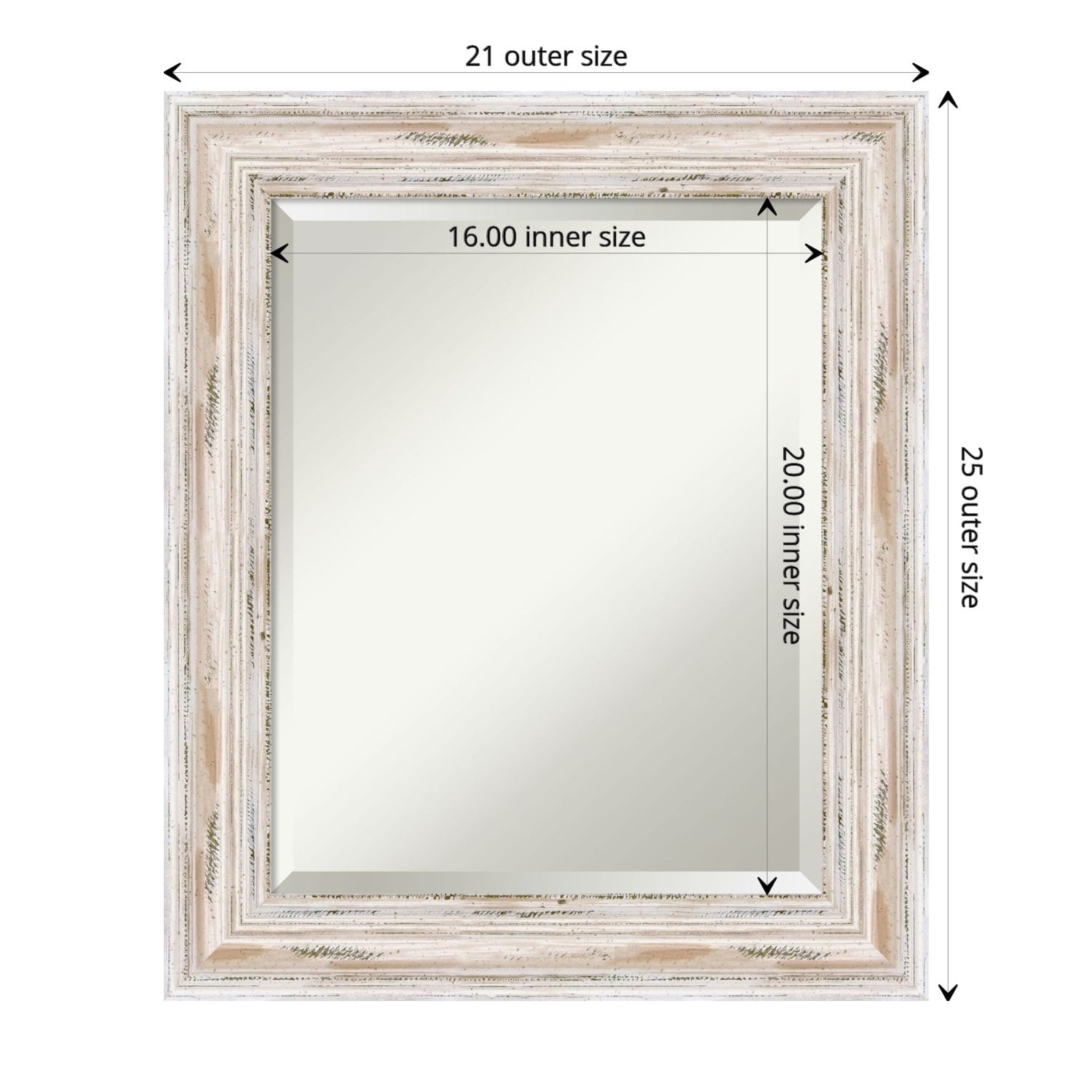 The Gray Barn Autumn Avenue Medium White Wash Bathroom Mirror 21 X 25