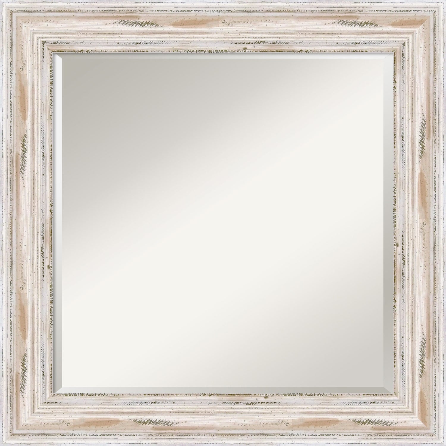 Bathroom Vanity Mirror Alexandria White Wash Wood 25 X 25 Inch