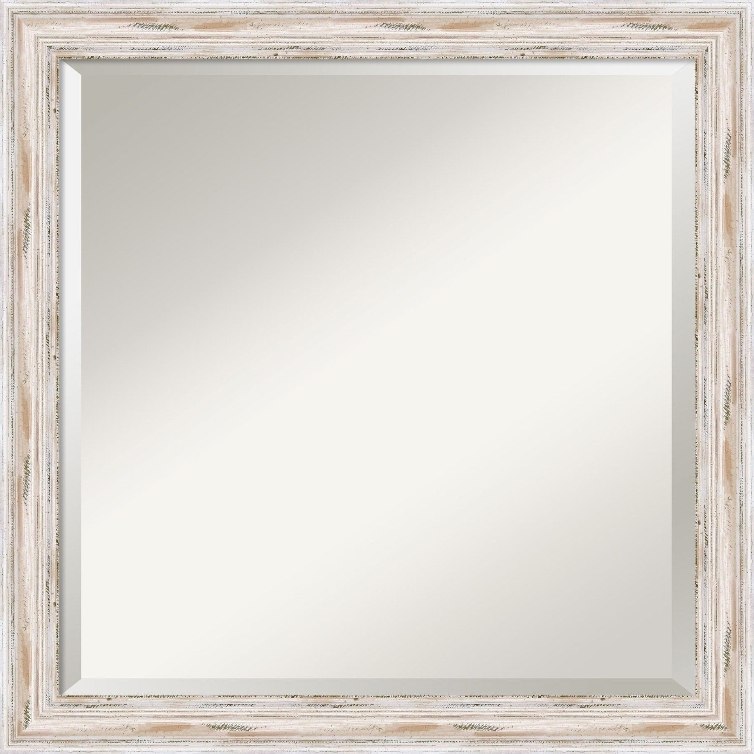 Bathroom Vanity Mirror Alexandria White Wash Narrow Wood 23 X 23 Inch
