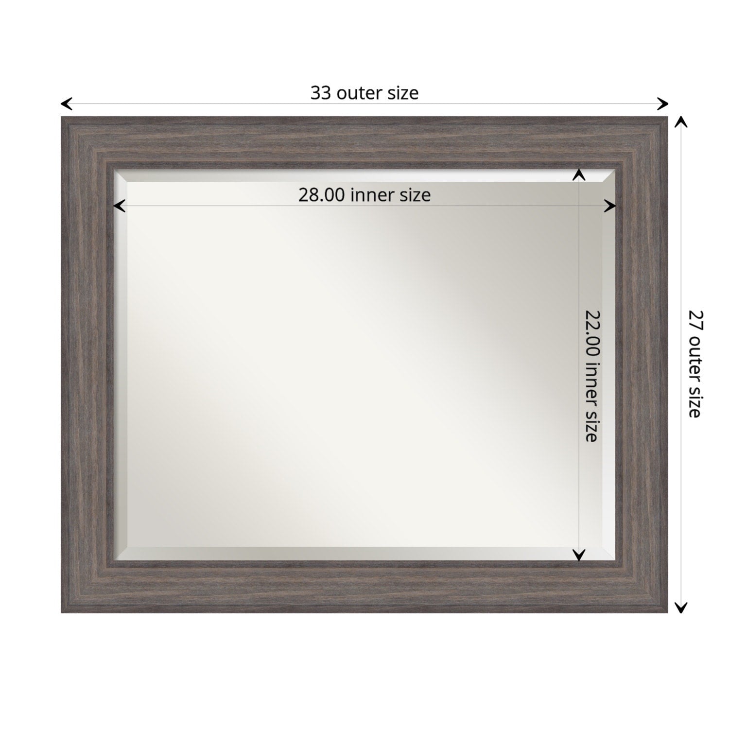 Bathroom Mirror Large Country Barnwood Grey