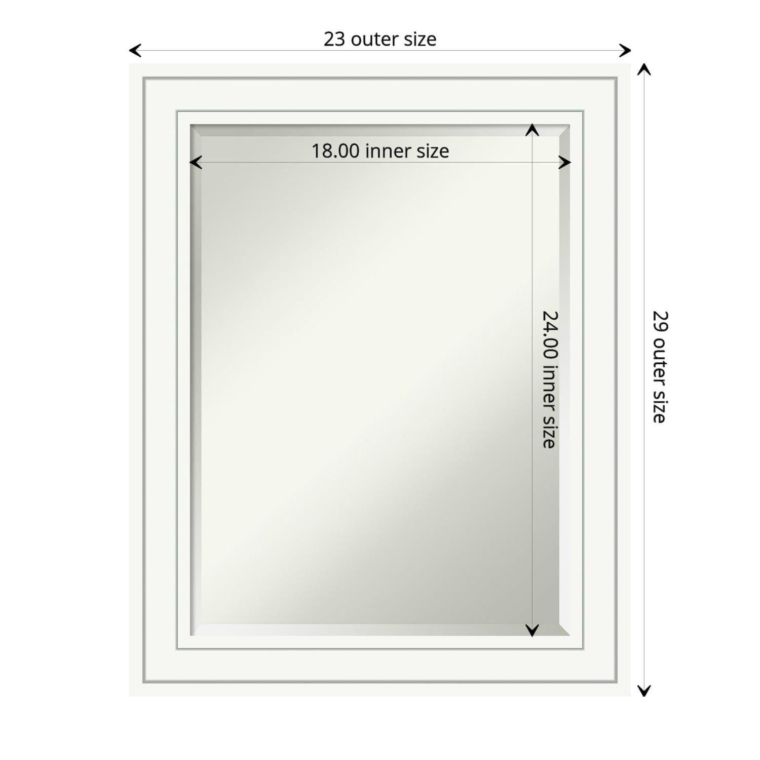 Bathroom Mirror Medium Craftsman White