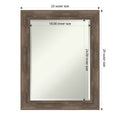 Hardwood Mocha Framed Bathroom Vanity Wall Mirror
