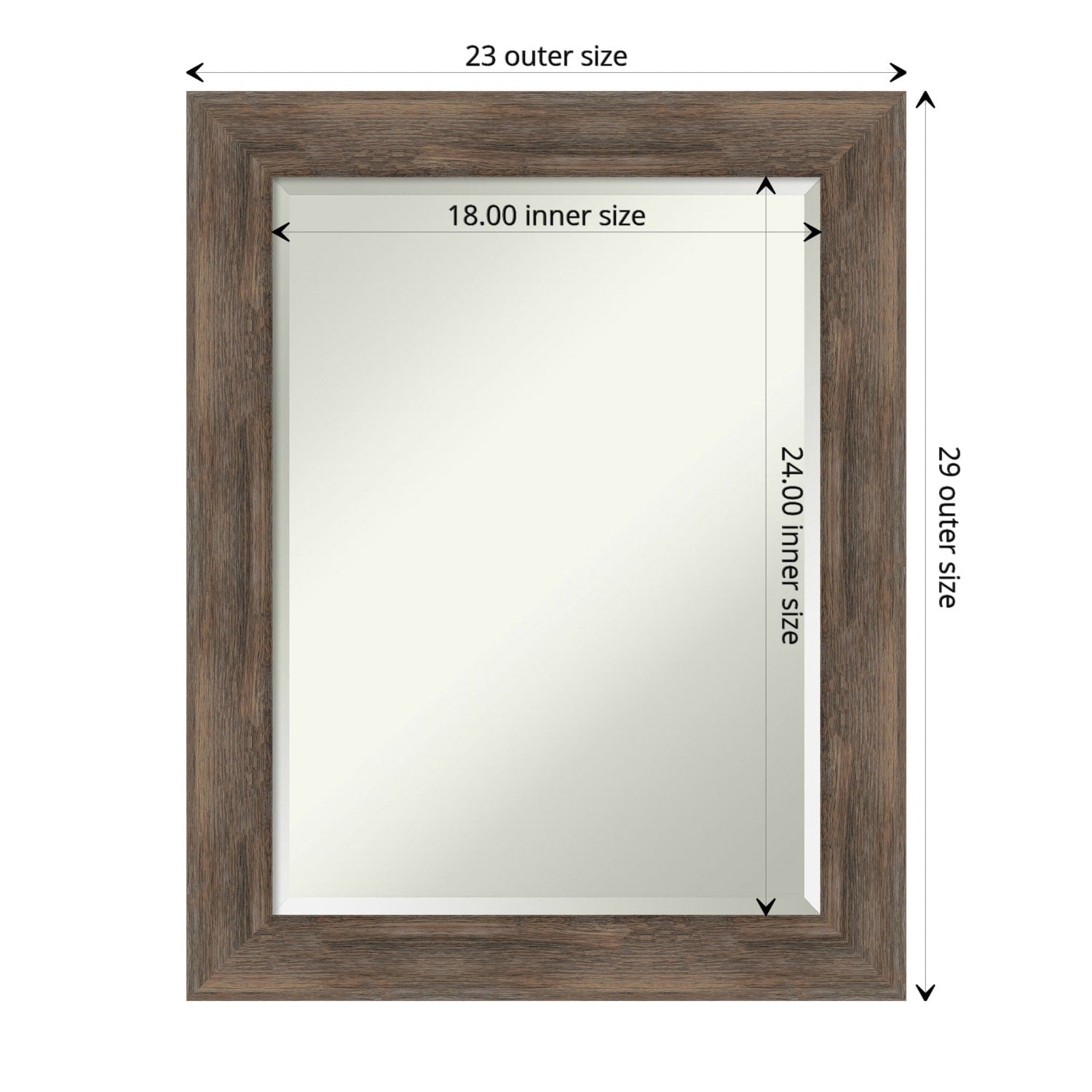 Hardwood Mocha Framed Bathroom Vanity Wall Mirror