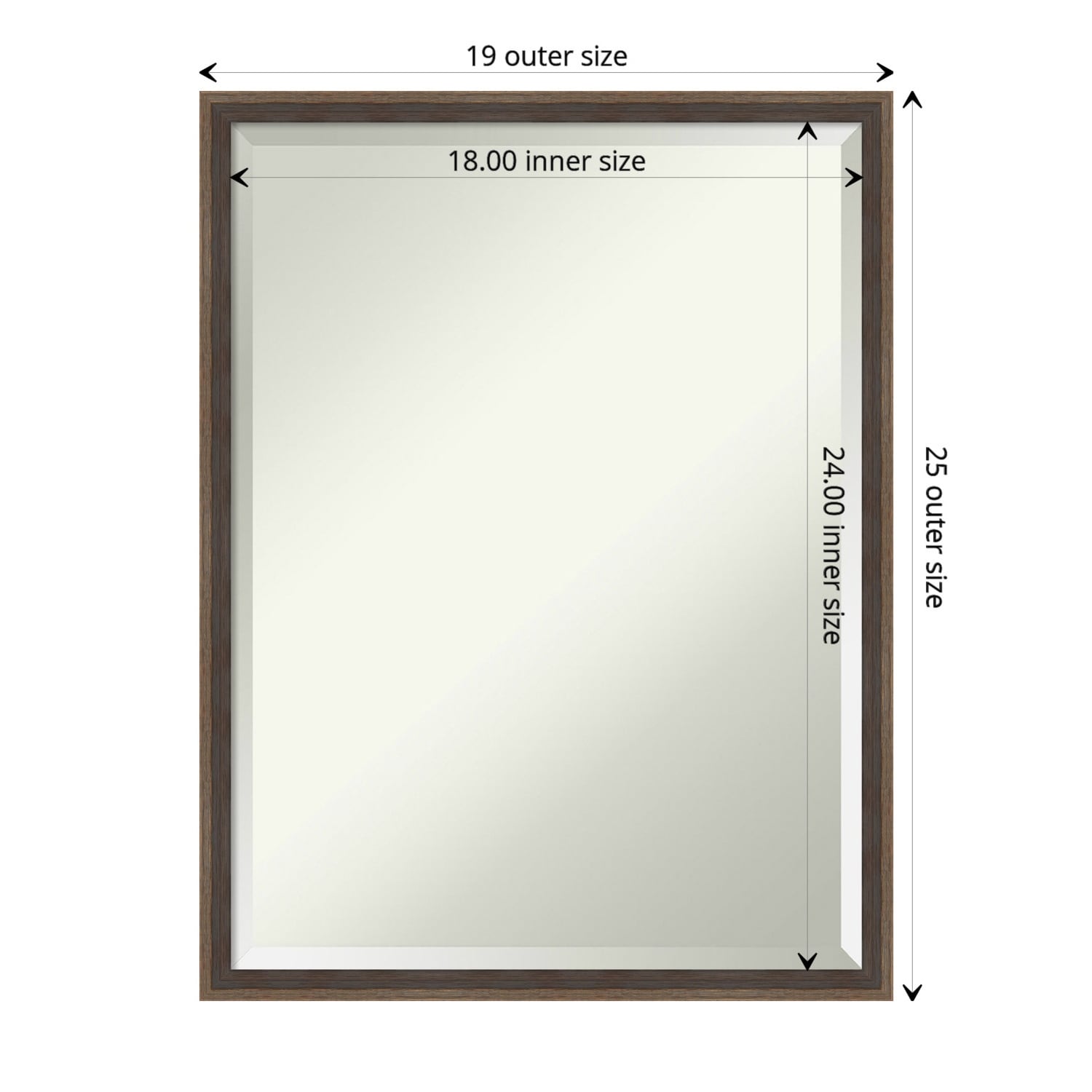 Hardwood Wedge Mocha Framed Bathroom Vanity Wall Mirror