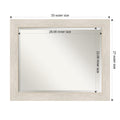 Hardwood Whitewash Framed Bathroom Vanity Wall Mirror