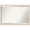 Hardwood Whitewash Narrow Framed Bathroom Vanity Wall Mirror
