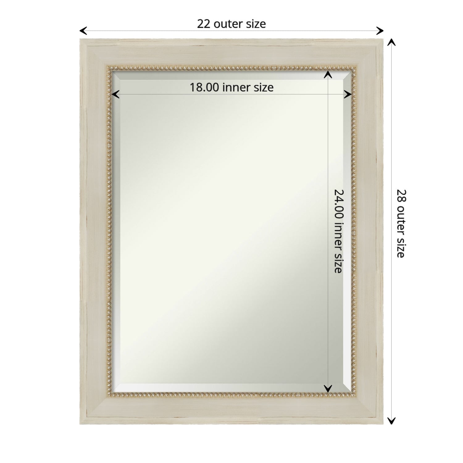 Parthenon Cream Framed Bathroom Vanity Wall Mirror