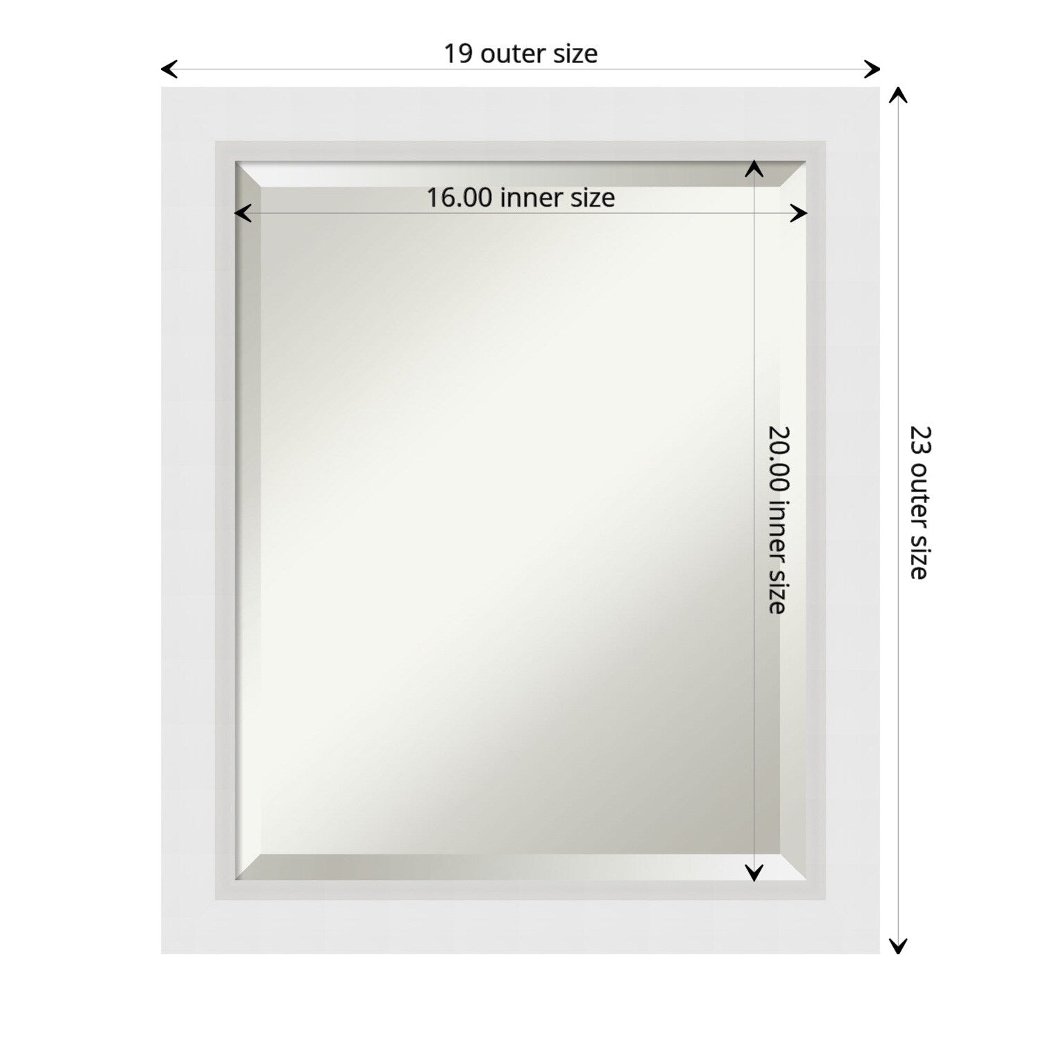 Wall Mirror Blanco White Wood