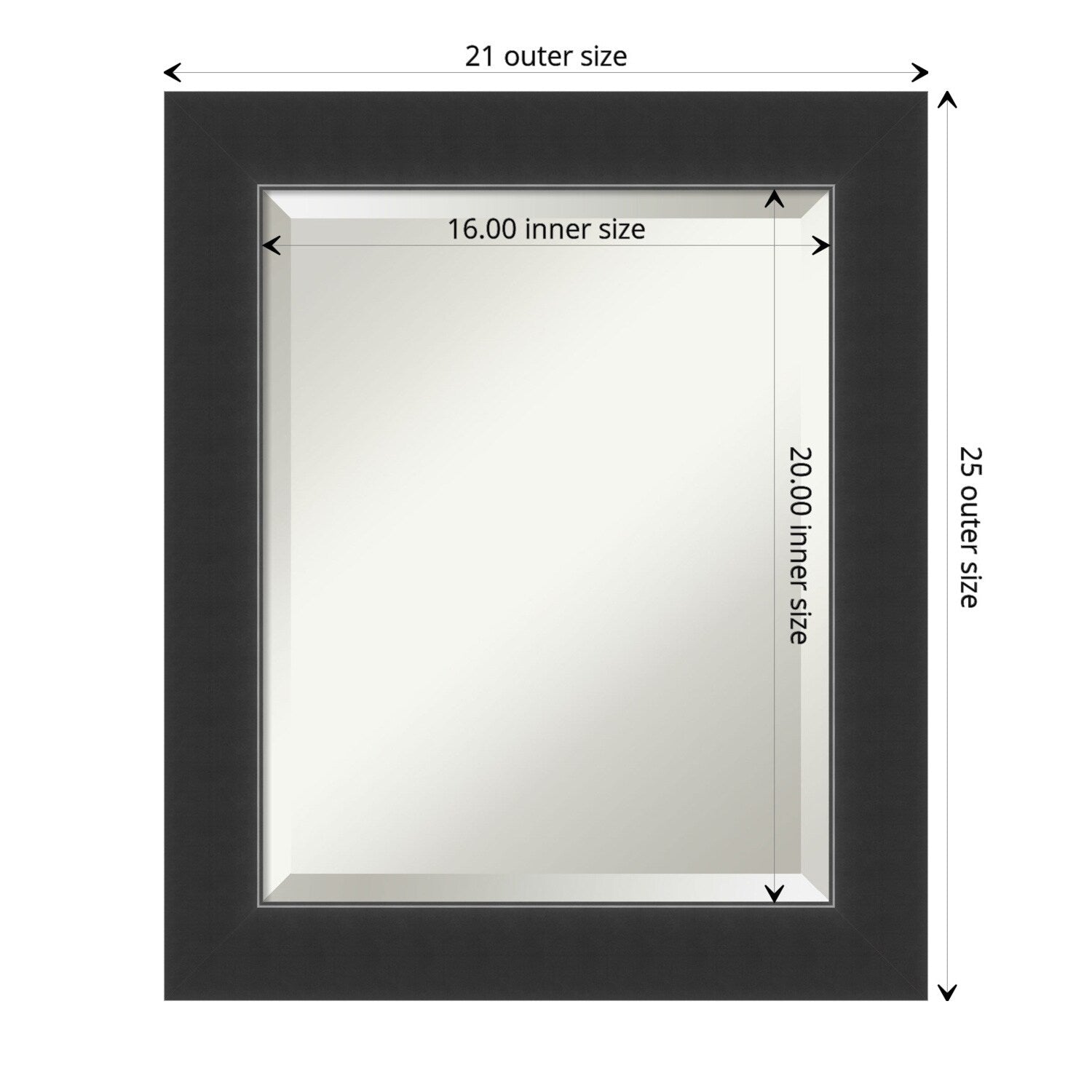 Wall Mirror Corvino Black Wood