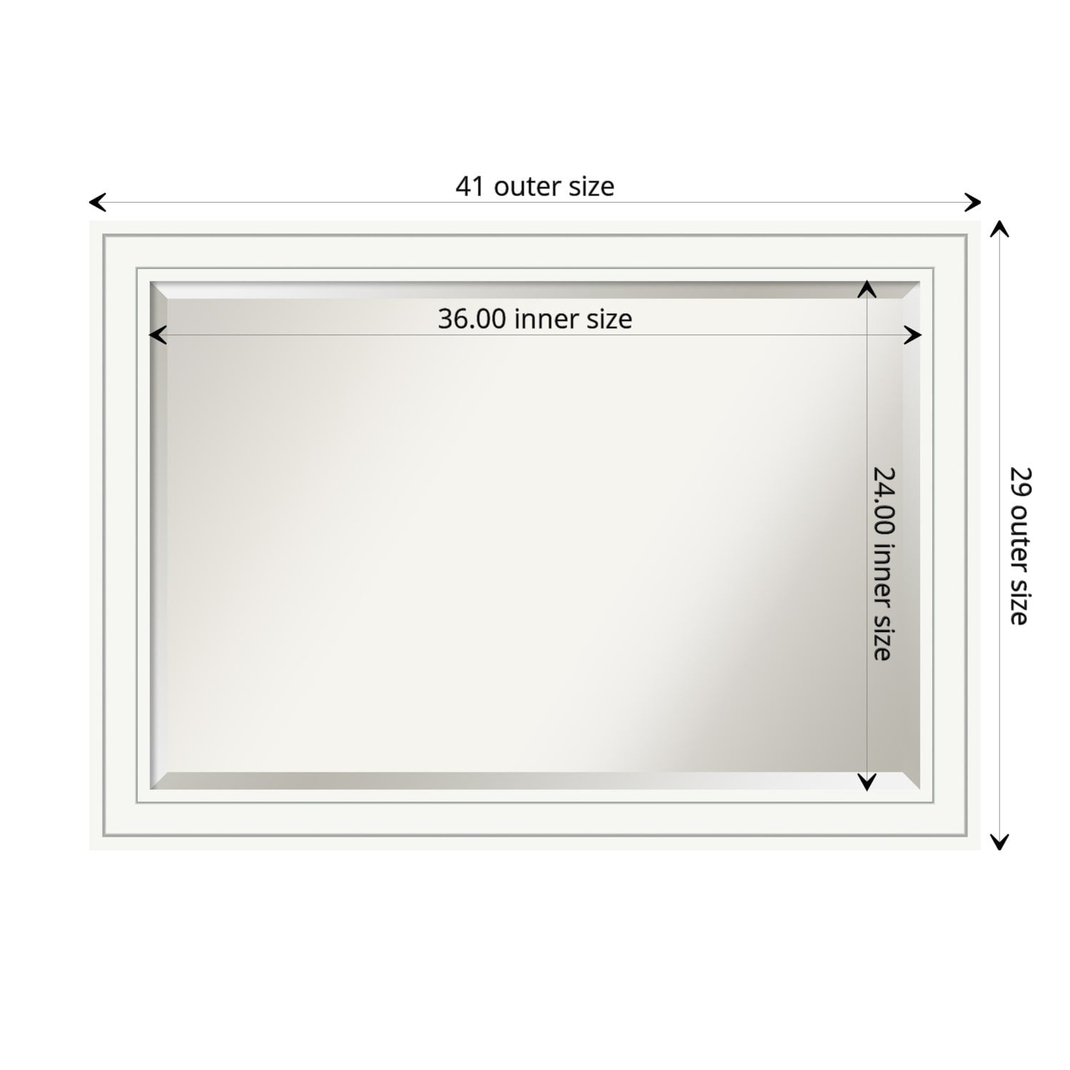 Wall Mirror Craftsman White Wood