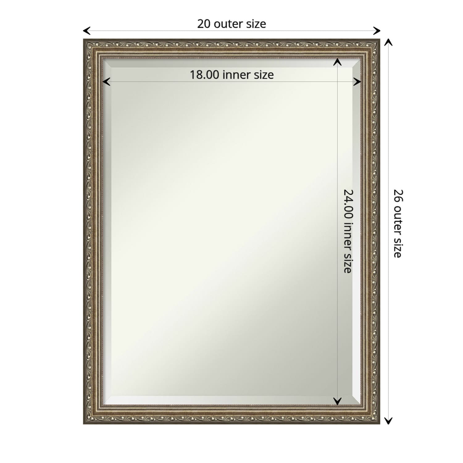 Wall Mirror Parisian Silver Wood Bronze Silver Champagne