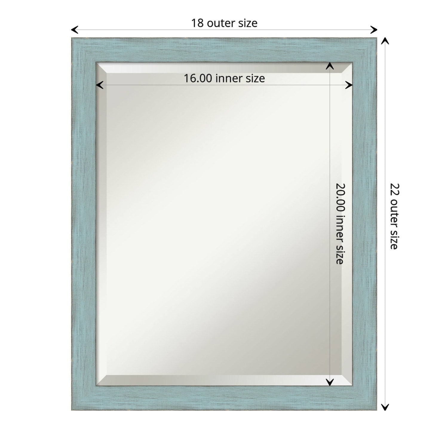Wall Mirror Sky Blue Rustic Wood
