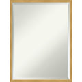 Polished Brass Gold Wood Framed Wall Mirror