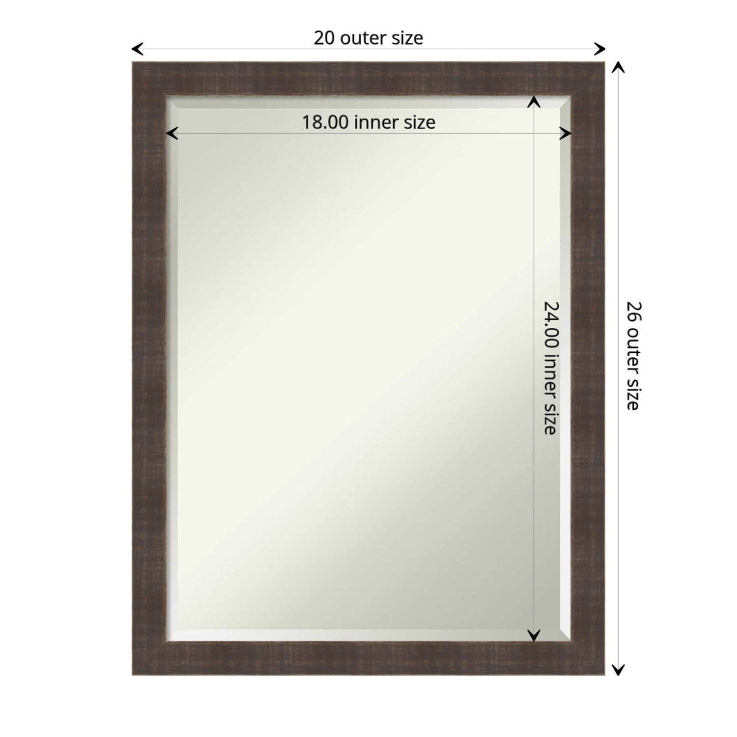 Wall Mirror Whiskey Brown Rustic Wood