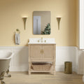Beverly 30 Bathroom Vanity Greige Oak Engineered White