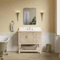 Beverly 36 Bathroom Vanity Greige Oak Engineered White