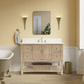 Beverly 48 Bathroom Vanity Greige Oak Engineered White