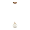 Beverly Hills 6 Inch Wide 1 Light Mini Pendant In Satin Brass 6In W X 6In D X 8In H