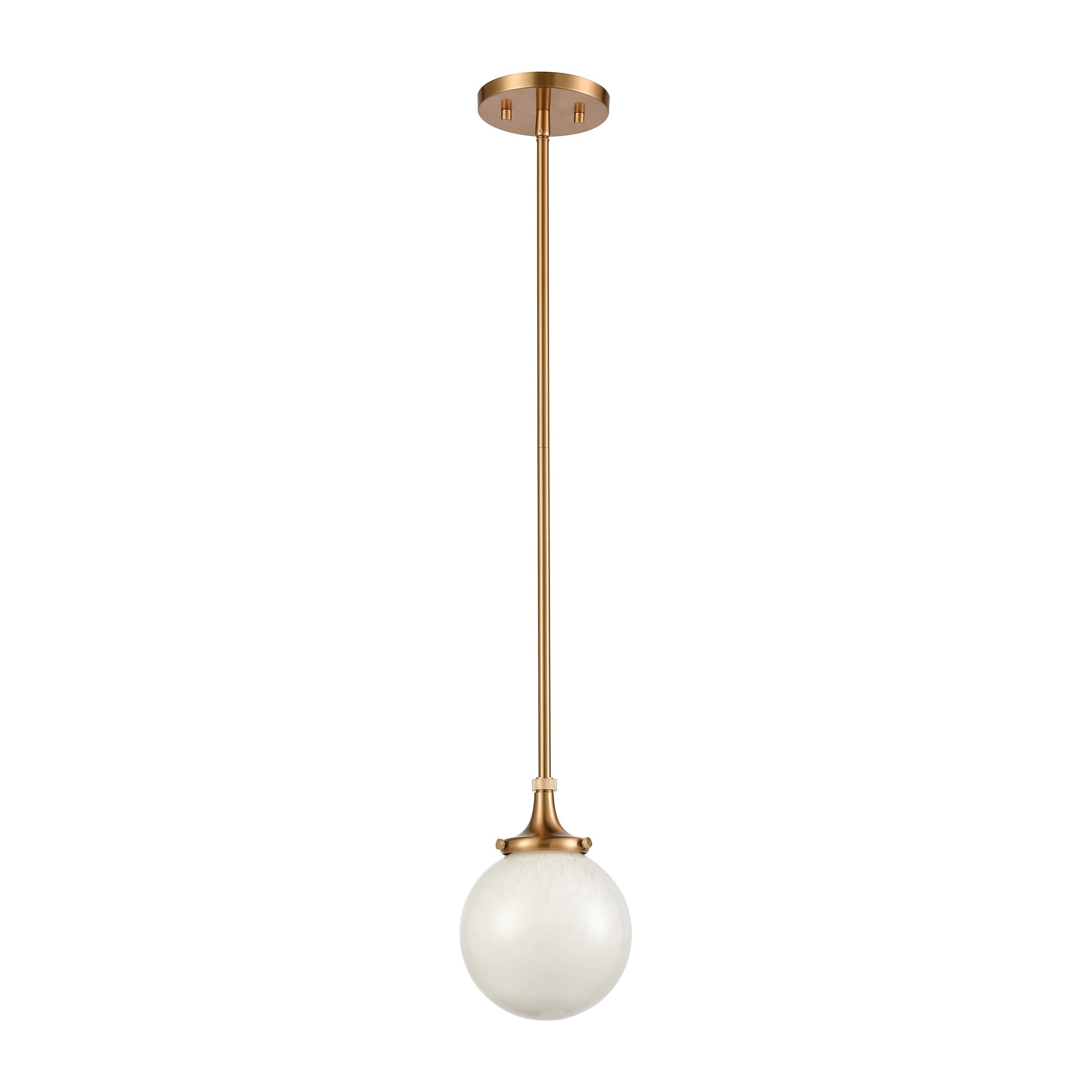 Beverly Hills 6 Inch Wide 1 Light Mini Pendant In Satin Brass 6In W X 6In D X 8In H