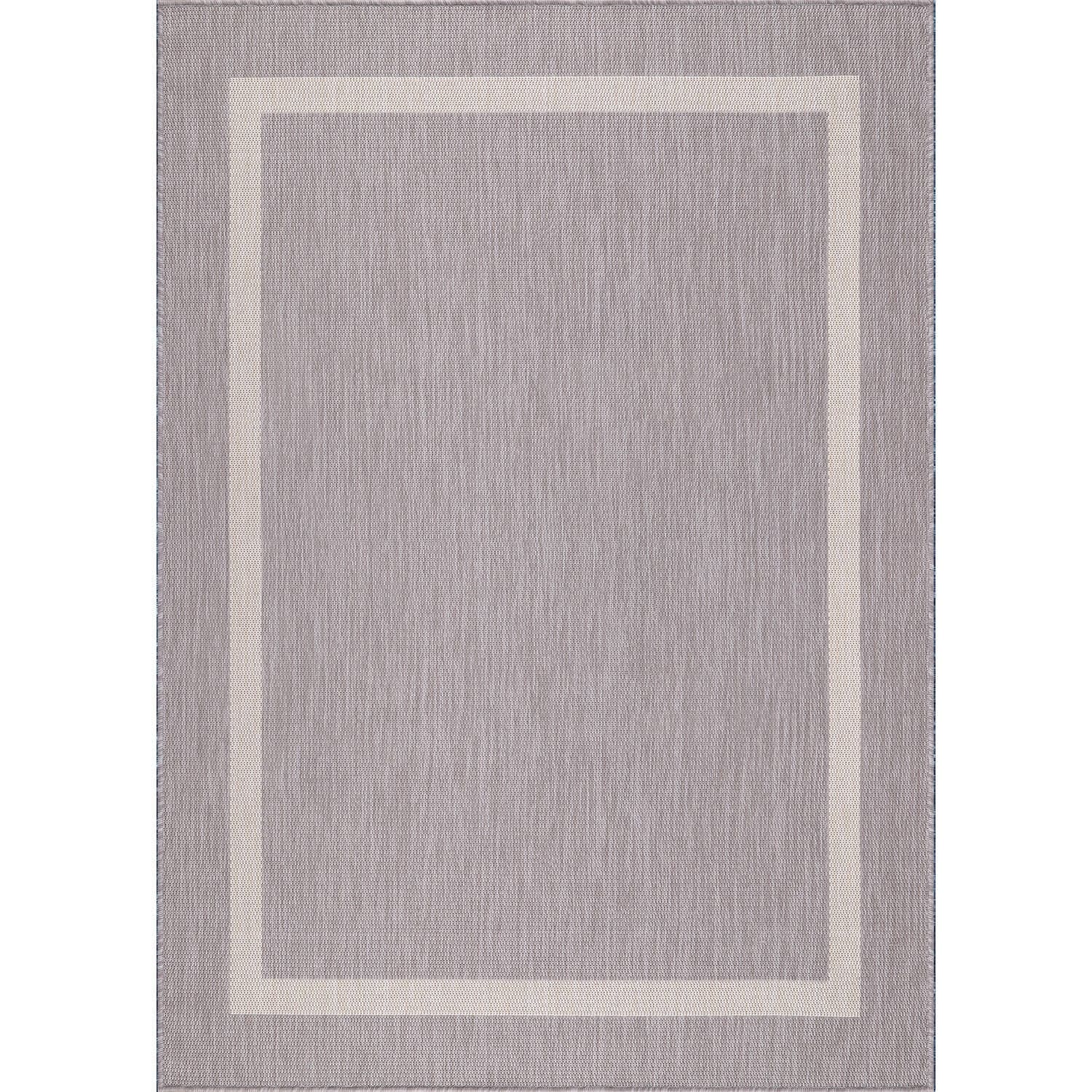 Beverly Rug Waikiki Collection Indoor Outdoor Bordered Area Rug 53X70 Blue White Wkk20403