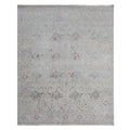 Beverly Hand Knotted Wool Bamboo Silk Light Blue Gray Area Rug