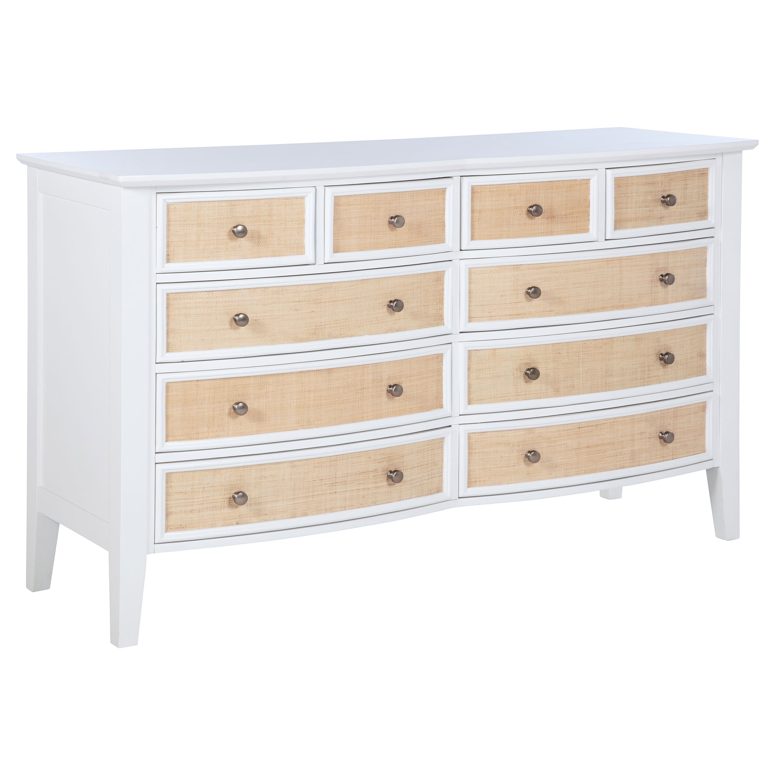 Bexhill 10 Drawer Dresser And Mirror White