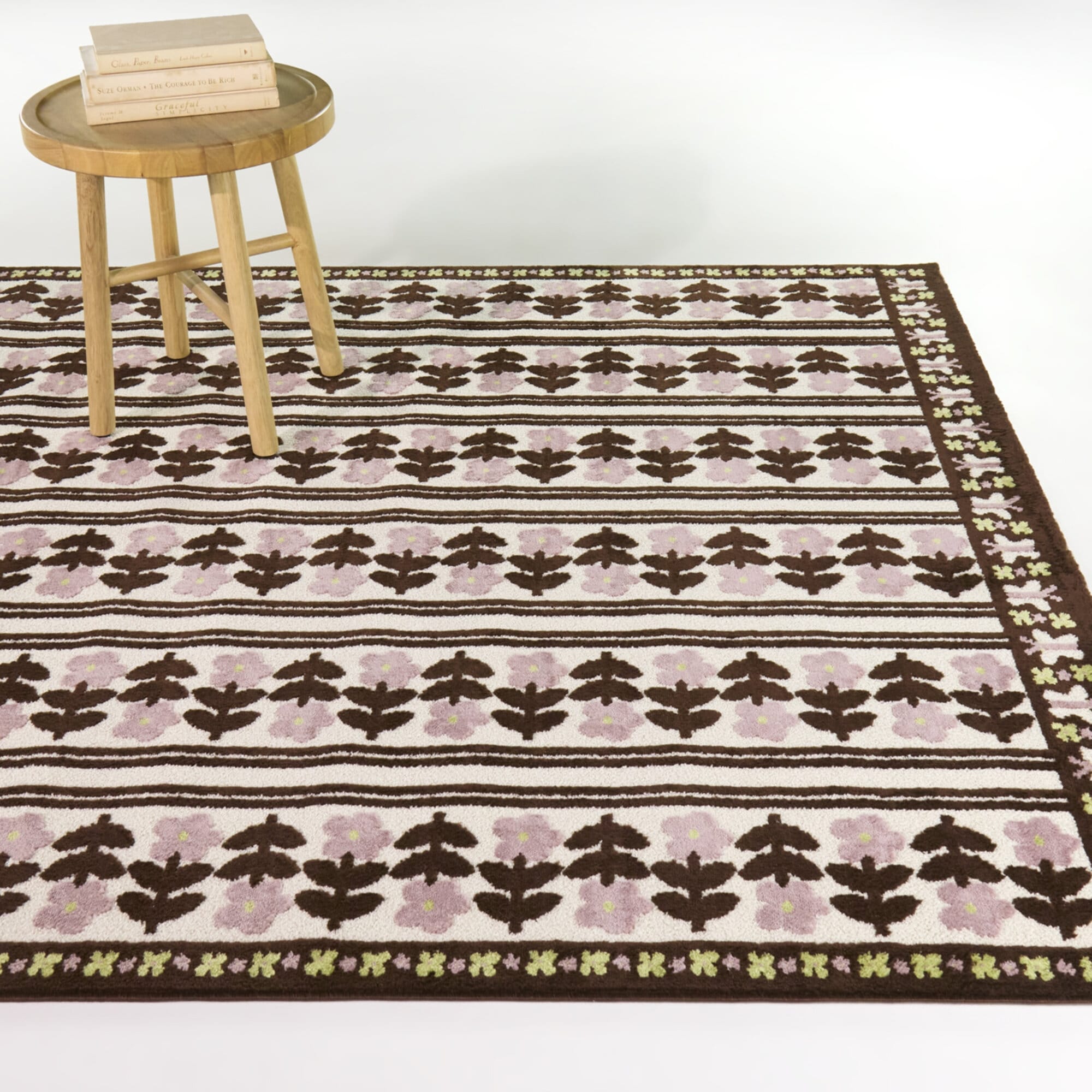 Bianchi Striped Floral Area Rug