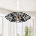 Bibiana 1 Light Black Geometric Metal Glass Shade Pendant Chandelier N A