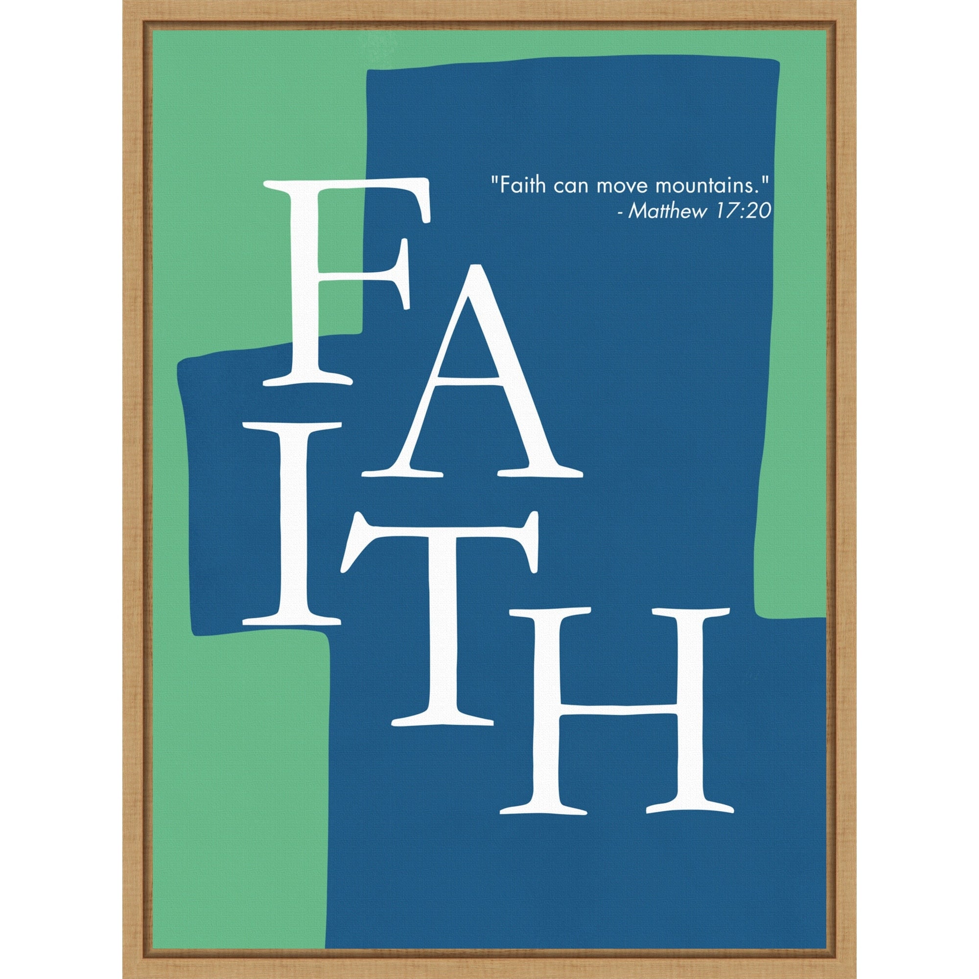 Bible Scripture Faith By Little Dean Framed Canvas Wall Art Print