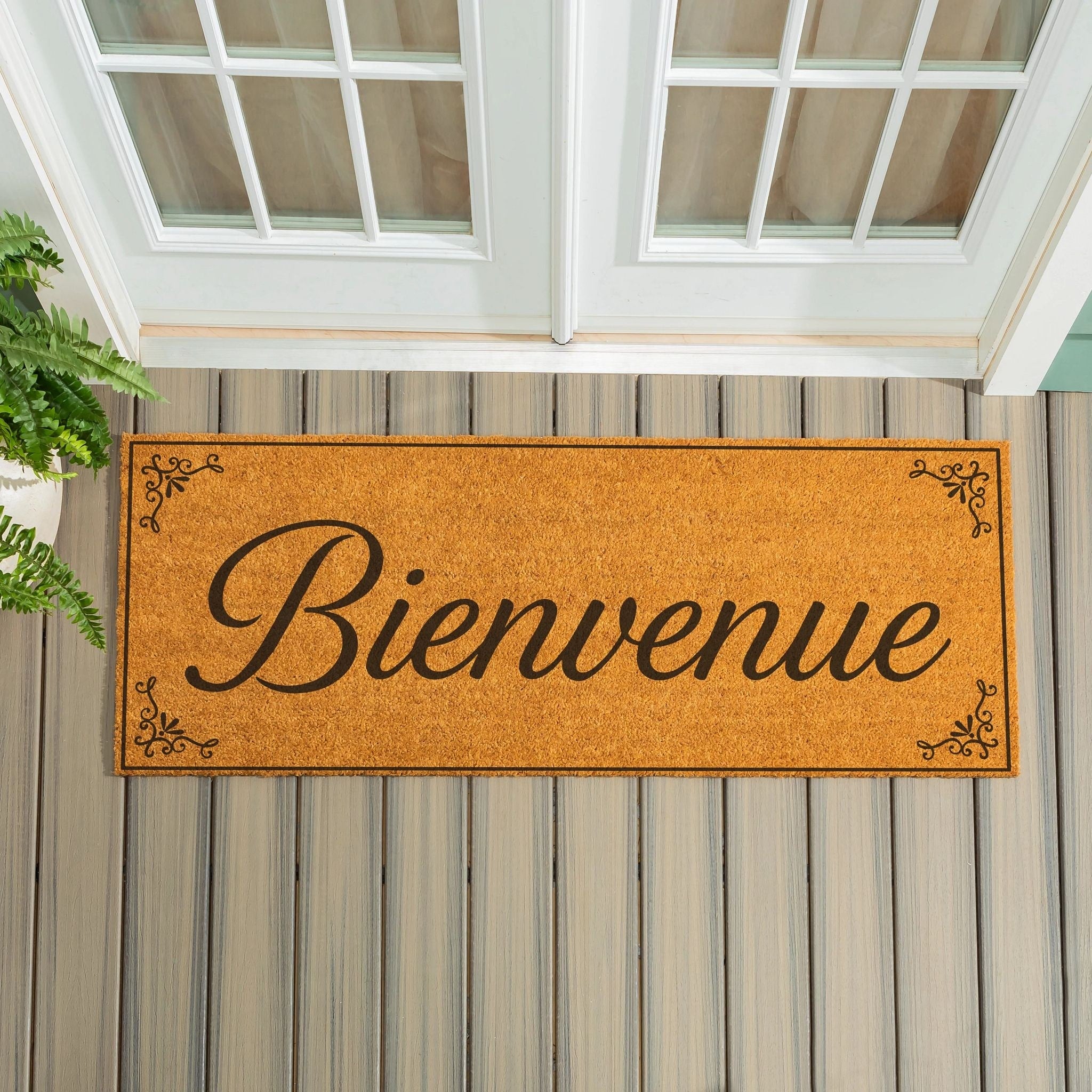 Bienvenue Filigree Coir Door Mat 60 X 24 60 X 24