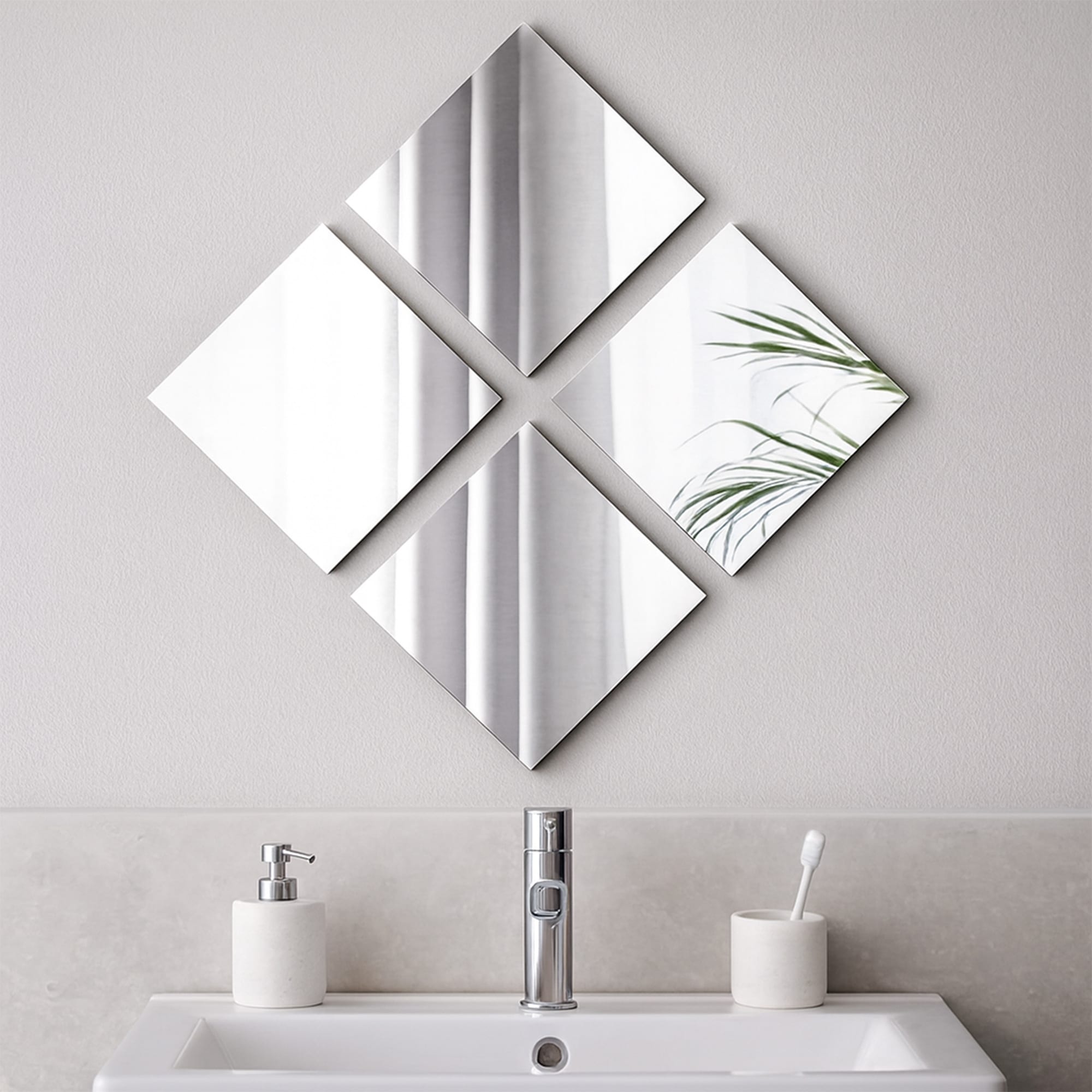 Big Decorative Wall Self Adhesive Shaped Mirrors Set Of 4 Round N A