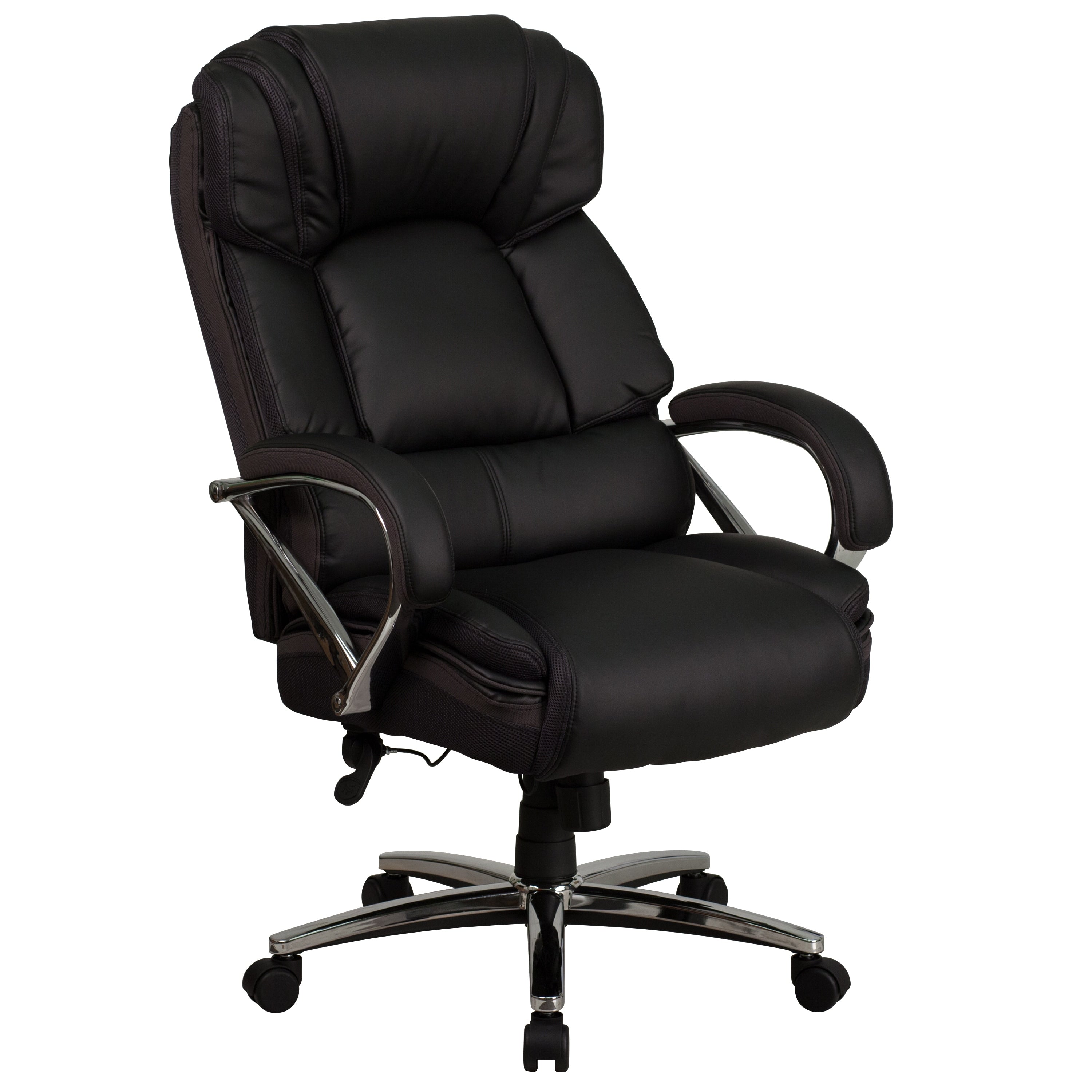 Hercules Series Big Tall 500 Lb. Rated Bonded Leather Executive Swivel Chair With Chrome Base And Arms