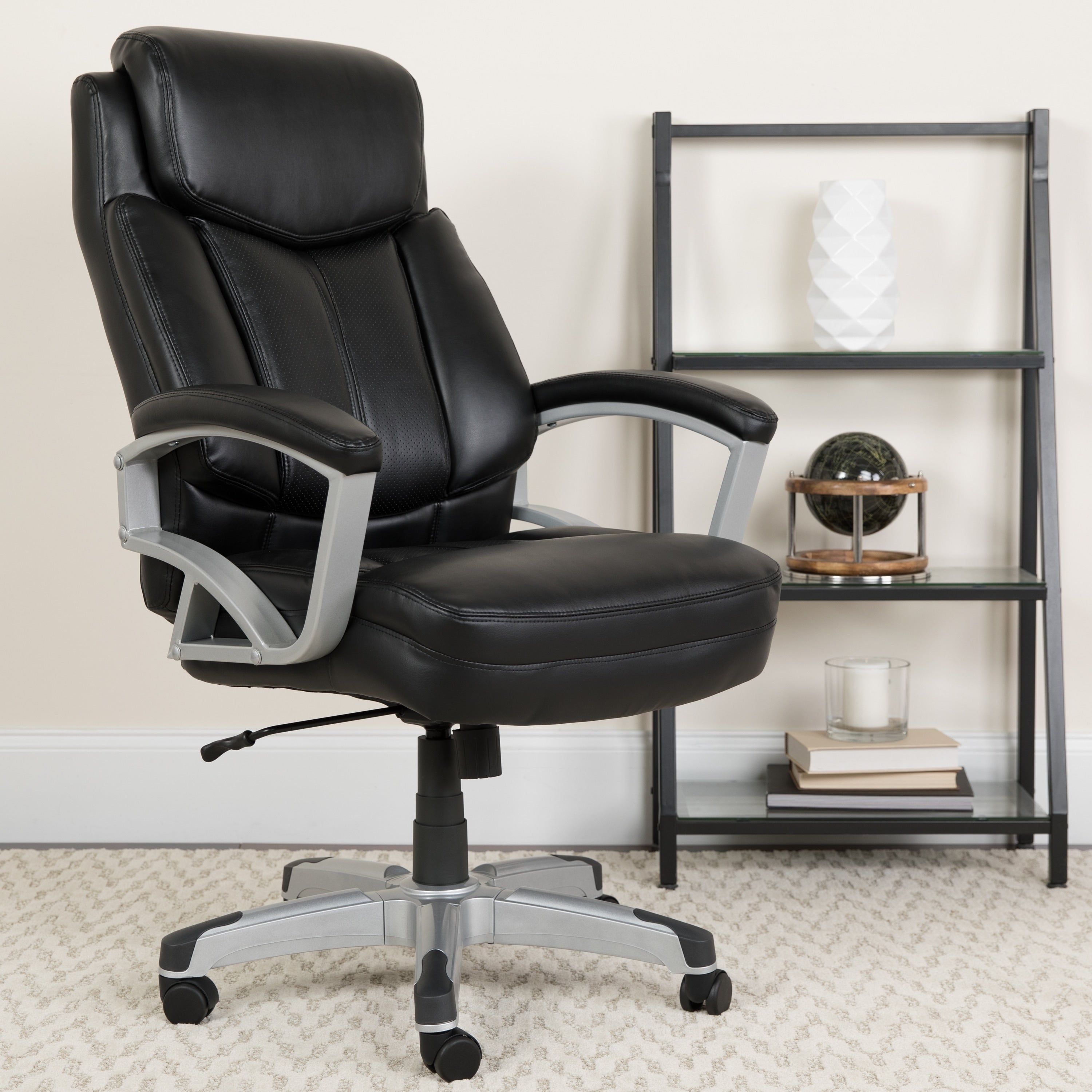 Hercules Series 500 Pound Capacity Big And Tall Black Leather Executive Office Chair