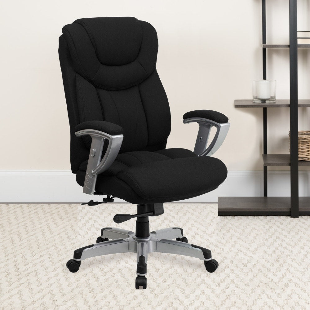 Hercules Series 400 Pound Capacity Big And Tall Black Fabric Office Chair With Arms