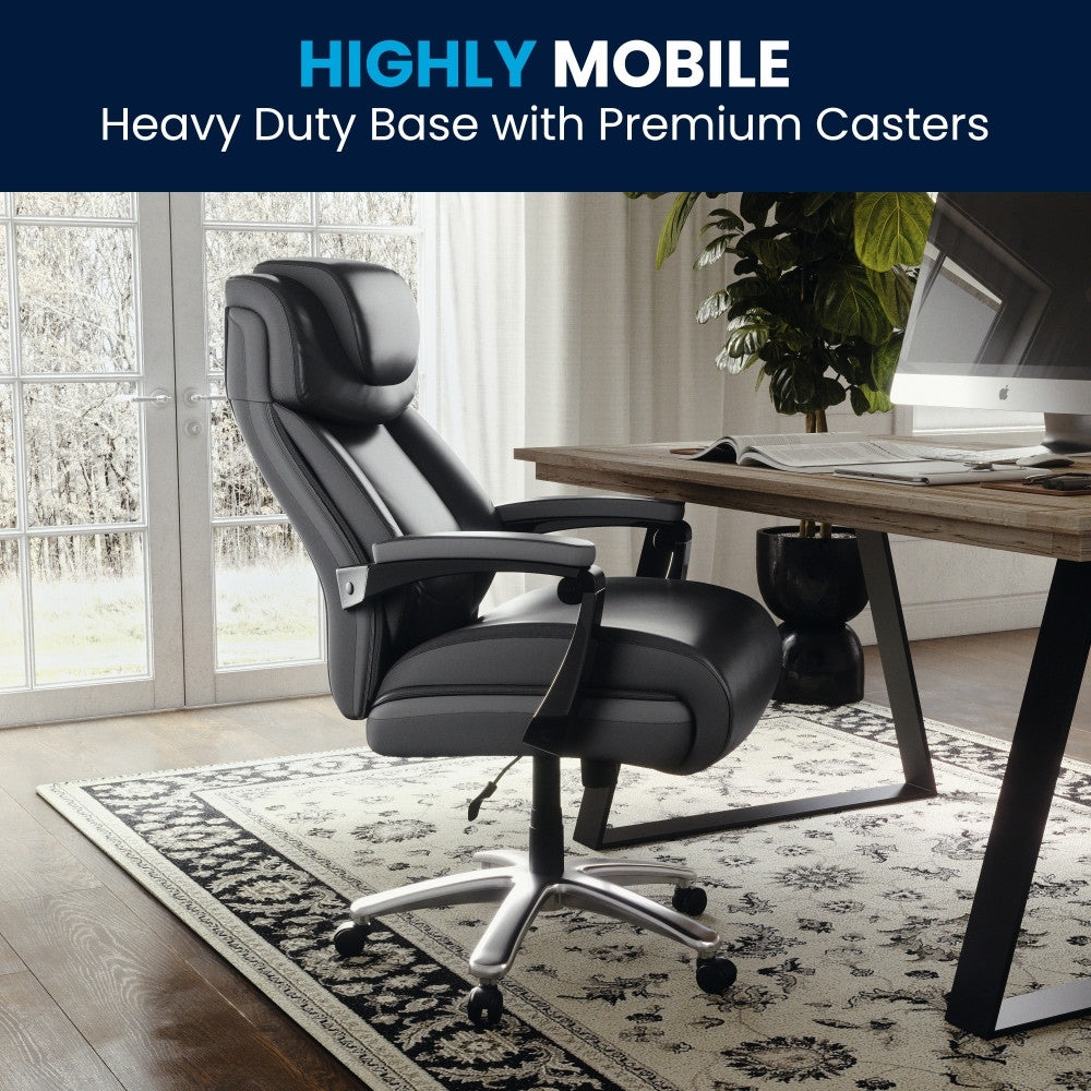 Hercules Series Big Tall Leather Executive Swivel Office Chair With Height Adjustable Headrest