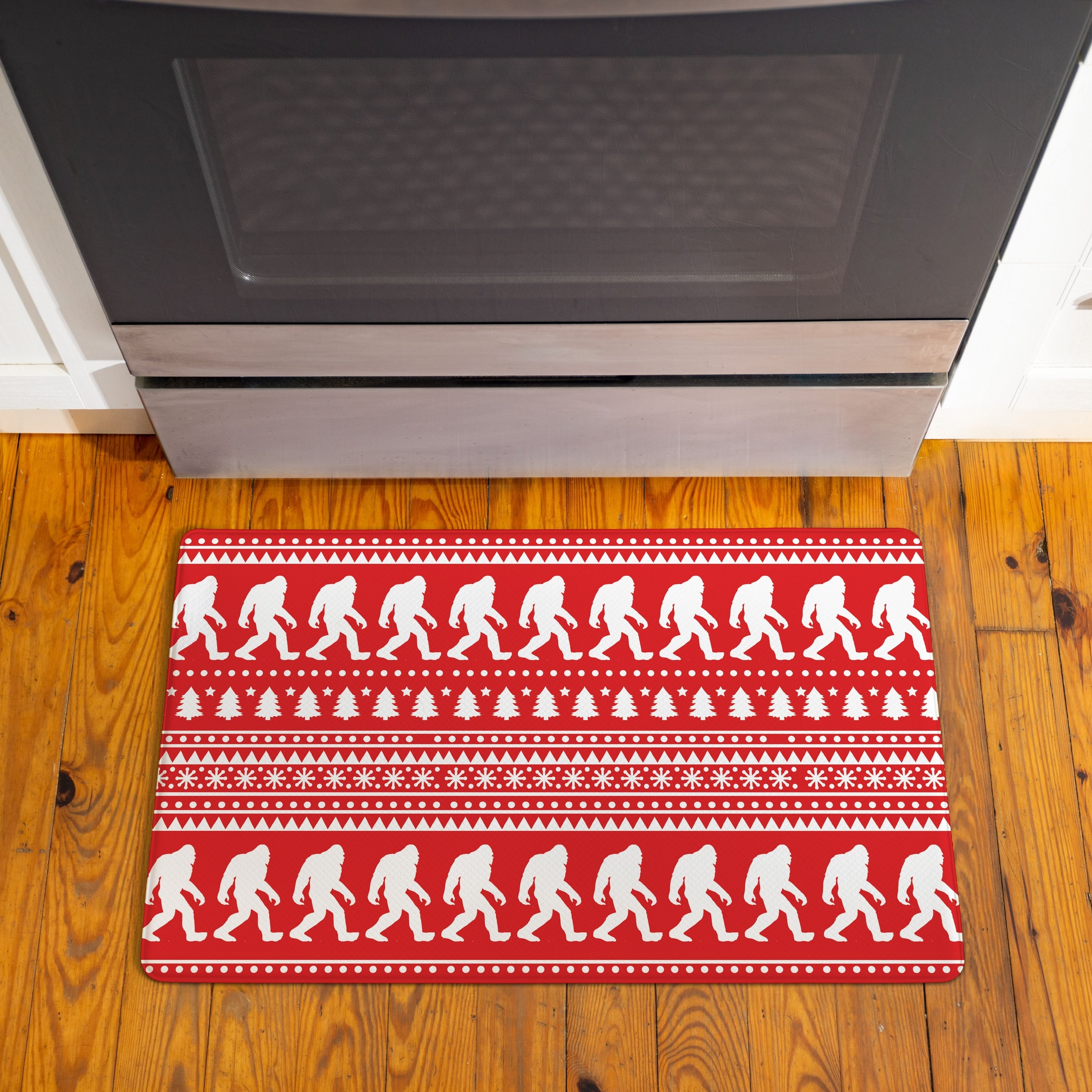 Bigfoot Christmas Sweater Anti Fatigue Door Mat 30 X 18