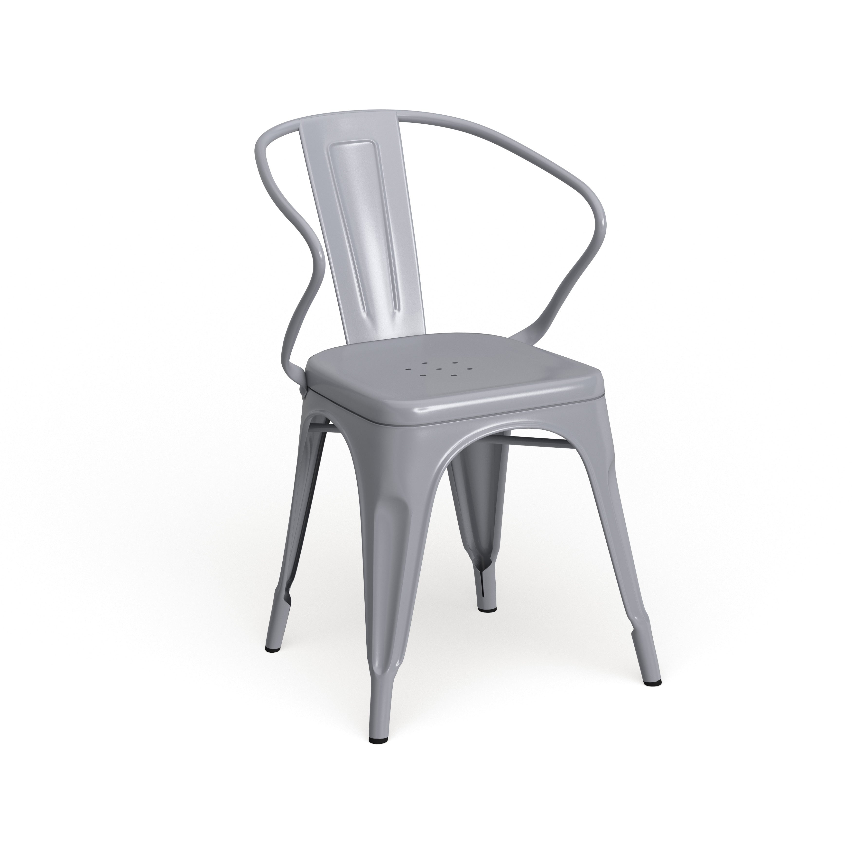 Havenside Home Biloxi Industrial Stackable Metal Armchair