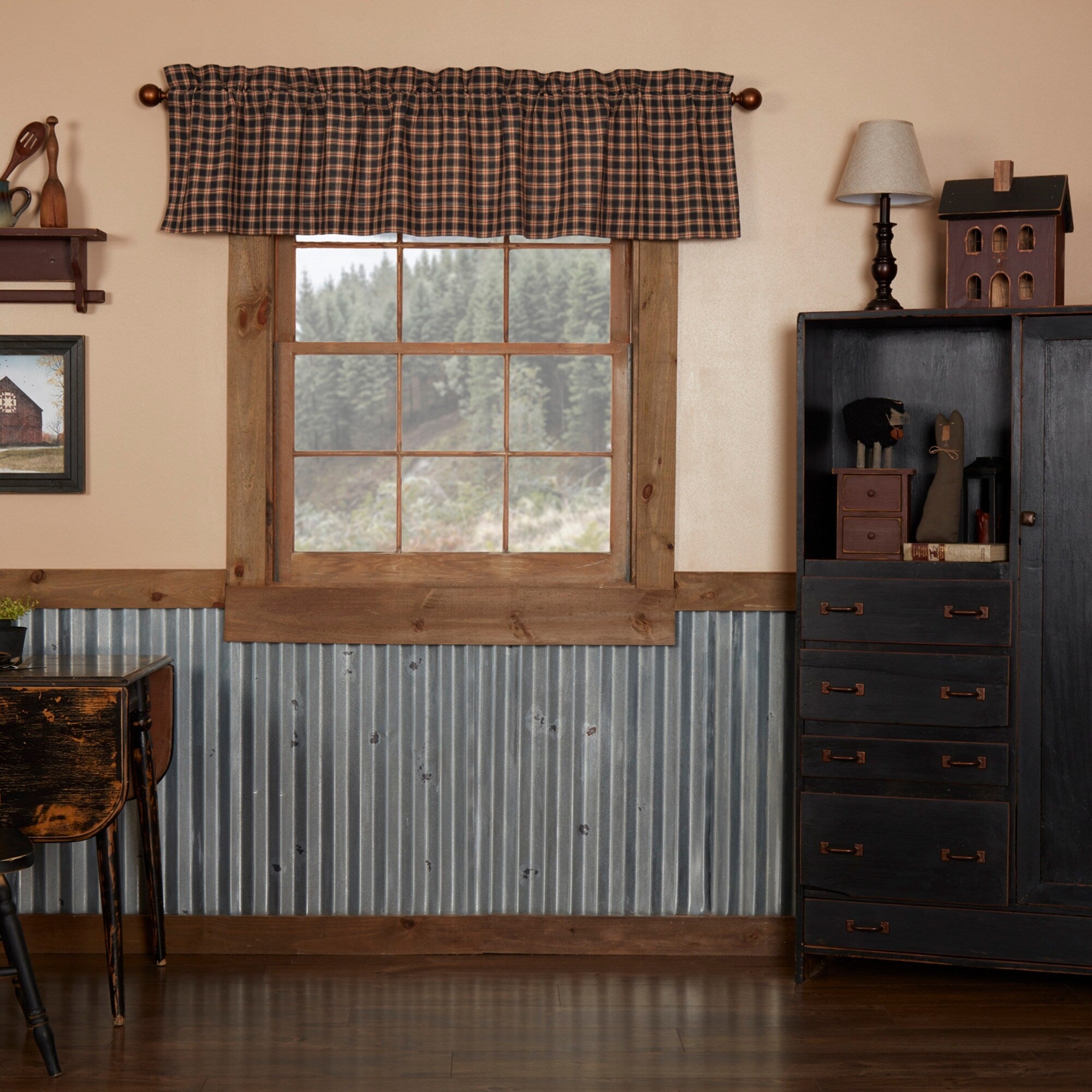Bingham Star Lined Plaid Valance 16 X 72